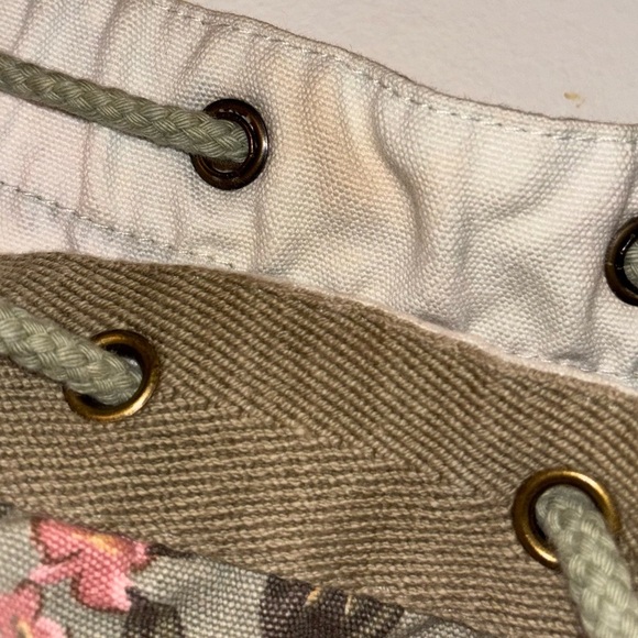 Y2K GAP Floral Drawstring Bag Cottagecore 100% Cotton Sling Bag - Picture 7 of 8